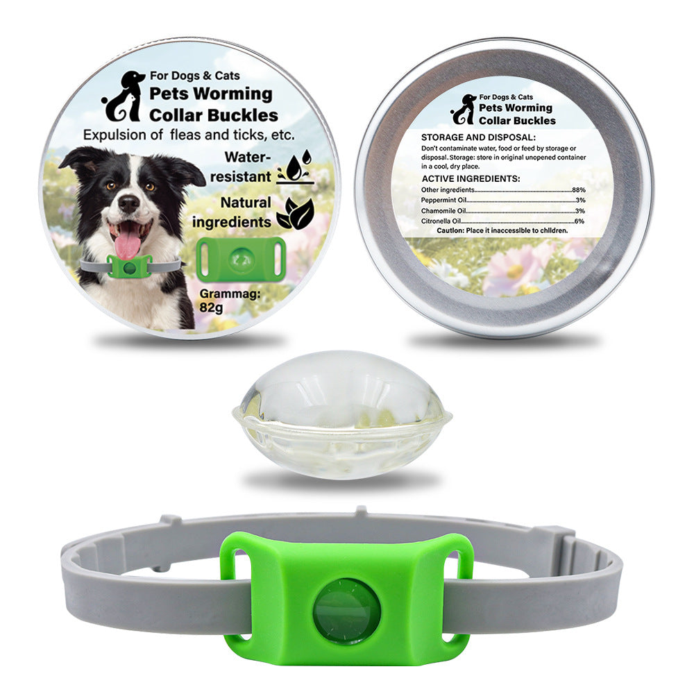 Bouton anti-insectes, capsule de collier, costume pour animaux de compagnie