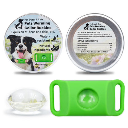 Bouton anti-insectes, capsule de collier, costume pour animaux de compagnie