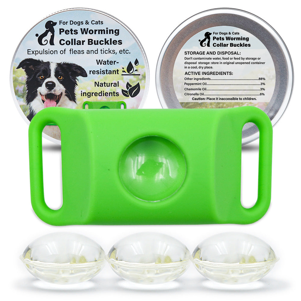 Bouton anti-insectes, capsule de collier, costume pour animaux de compagnie