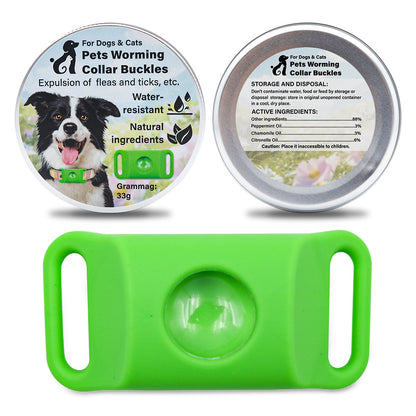 Bouton anti-insectes, capsule de collier, costume pour animaux de compagnie